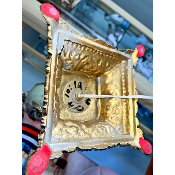 Antique French Victorian Art Deco Set Of 2 Hand Painted Lily Floral Lamps Works - Picture 11 of 16